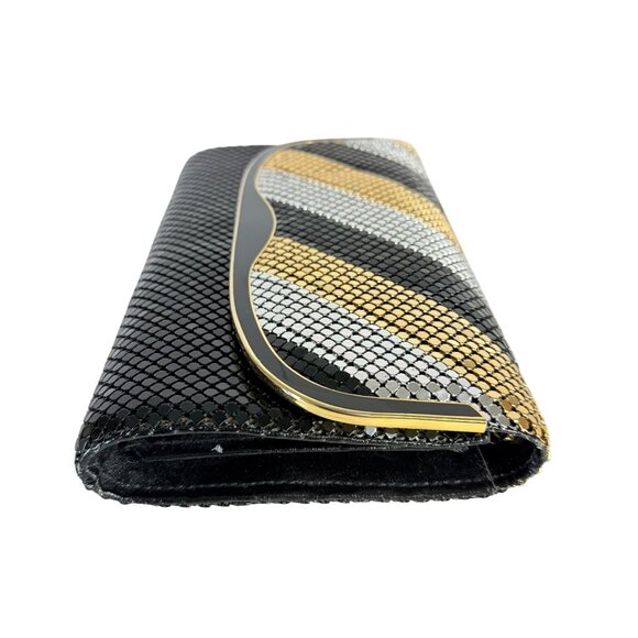 Studio 54 Chic Mesh Evening Bag Clutch Mixed Metals VTG Disco Lucite Rim Glam - Picture 4 of 16